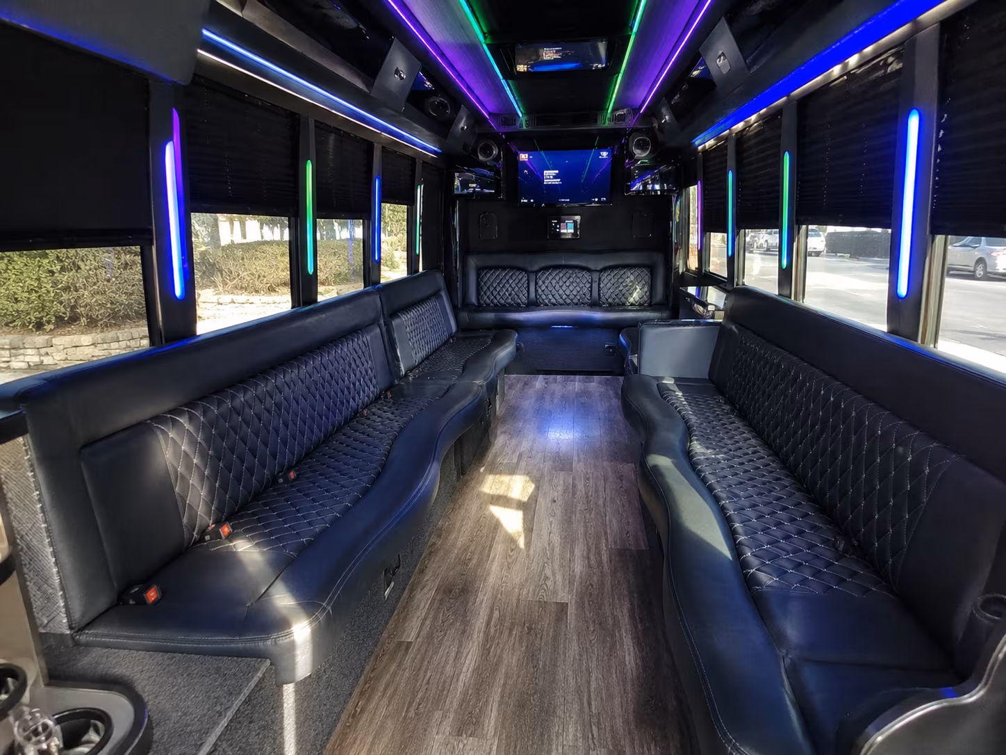 layton 15 passenger party bus interior