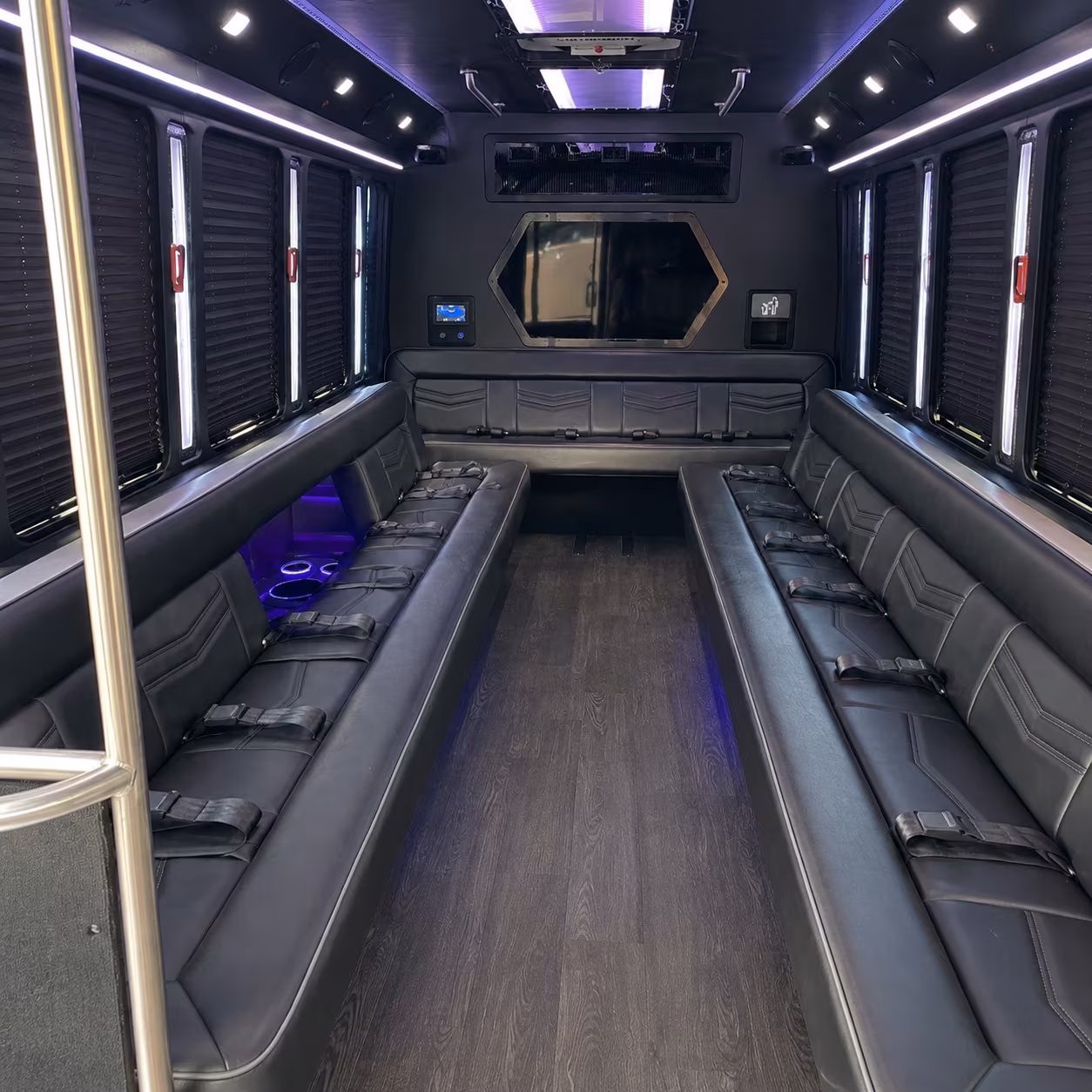 layton 18 passenger party bus interior