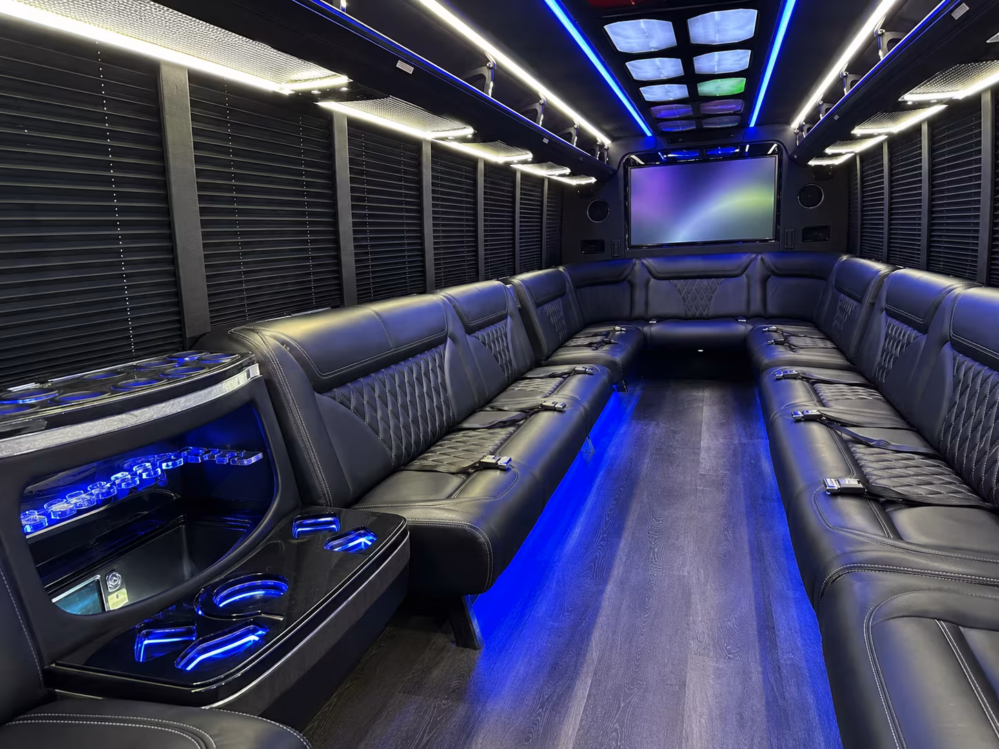 layton 20 passenger party bus inside