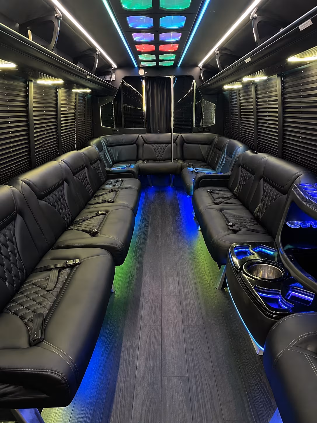 layton 20 passenger party bus interior