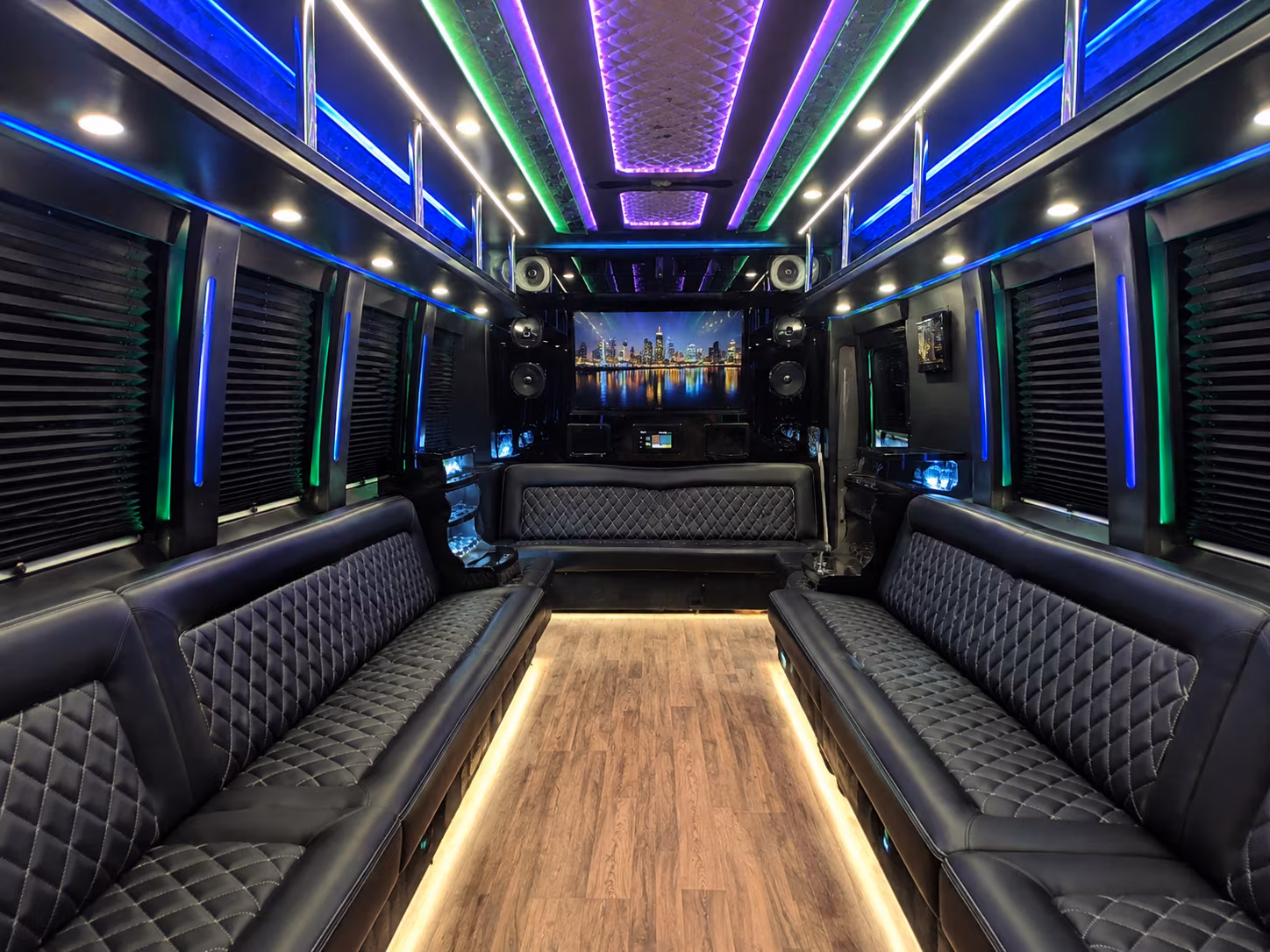 layton 25 passenger party bus interior