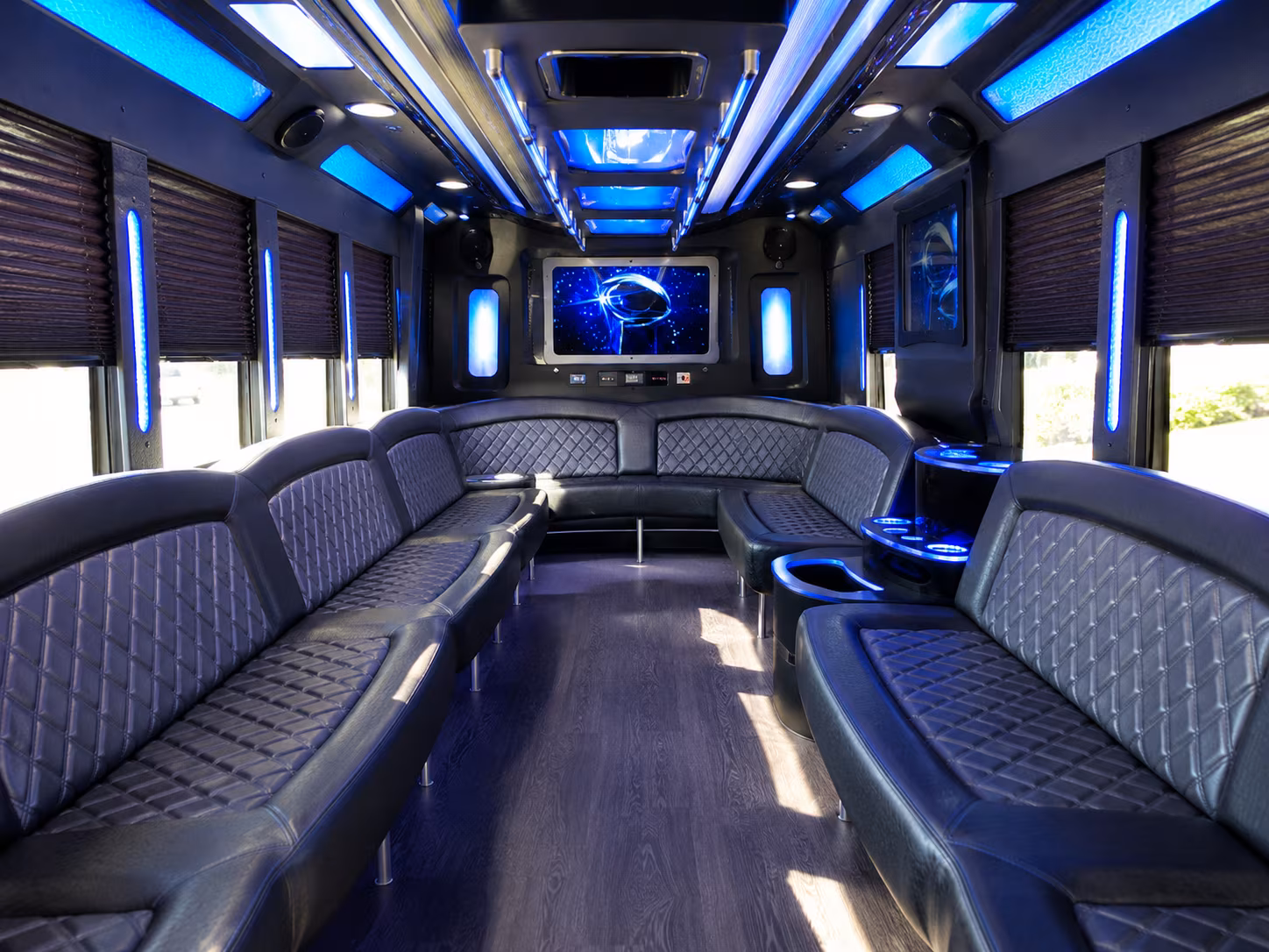 layton 28 passenger party bus inside