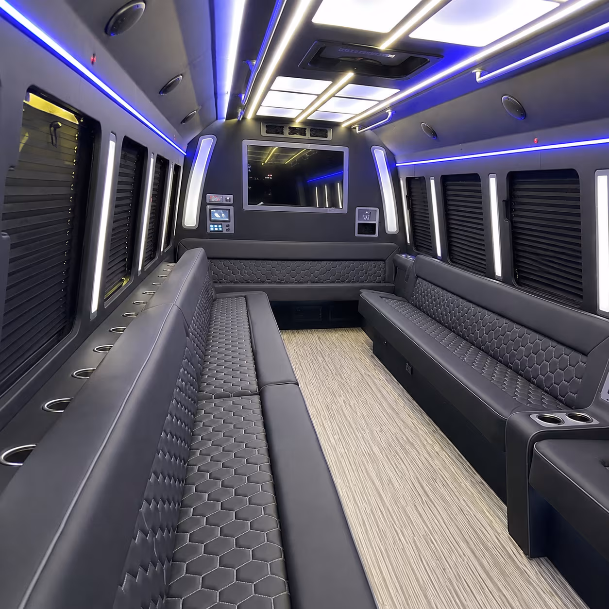 layton 40 passenger party bus inside